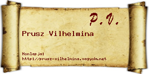 Prusz Vilhelmina névjegykártya